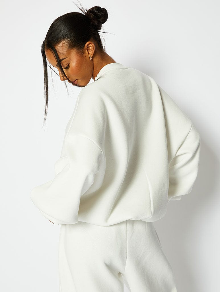 Glazed And Confused Oversized Ecru Sweatshirt Hoodies & Sweatshirts Skinnydip London