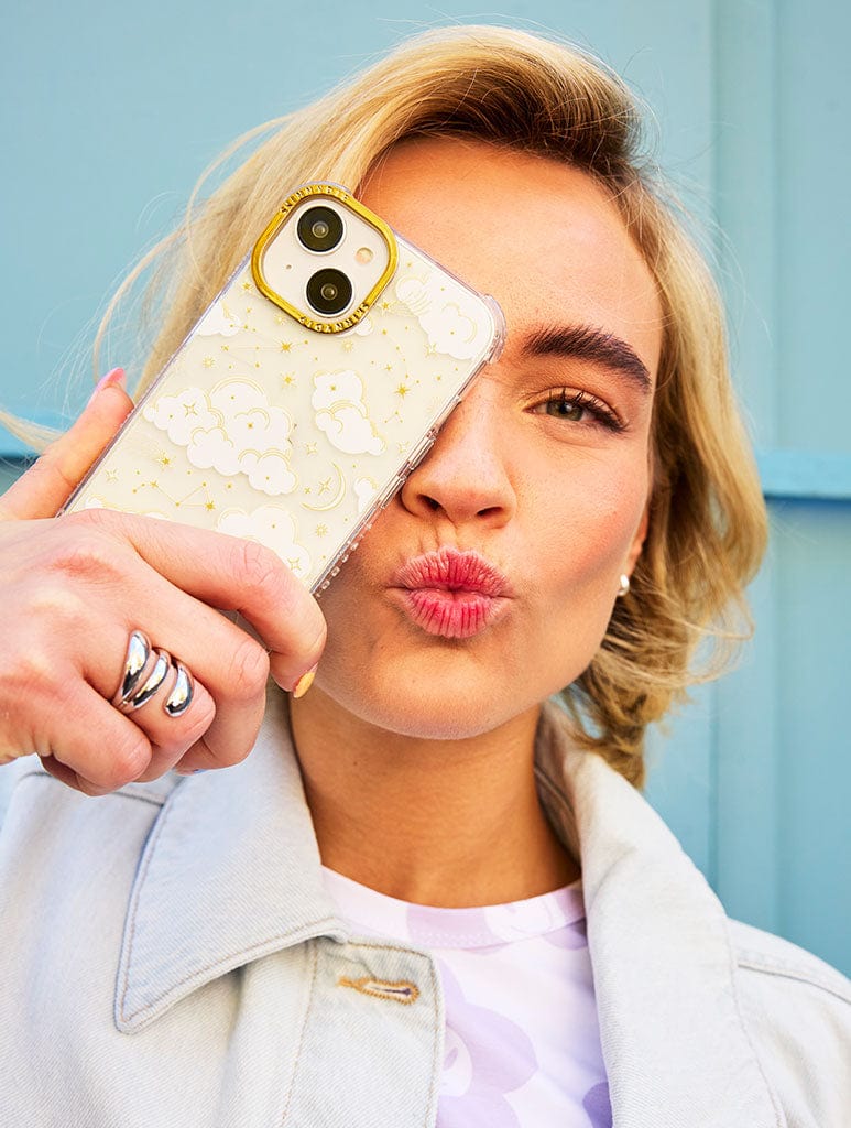 Gold Celestial Cloud Shock iPhone Case Phone Cases Skinnydip London
