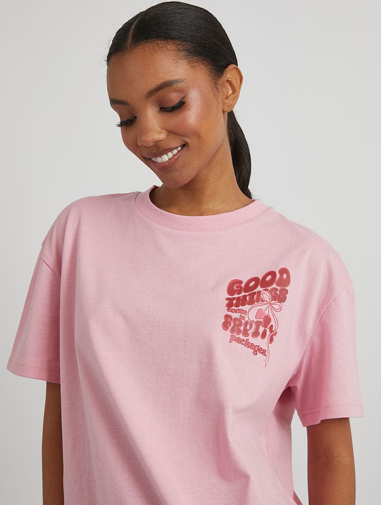 Good Things T-Shirt in Pink Tops & T-Shirts Skinnydip London