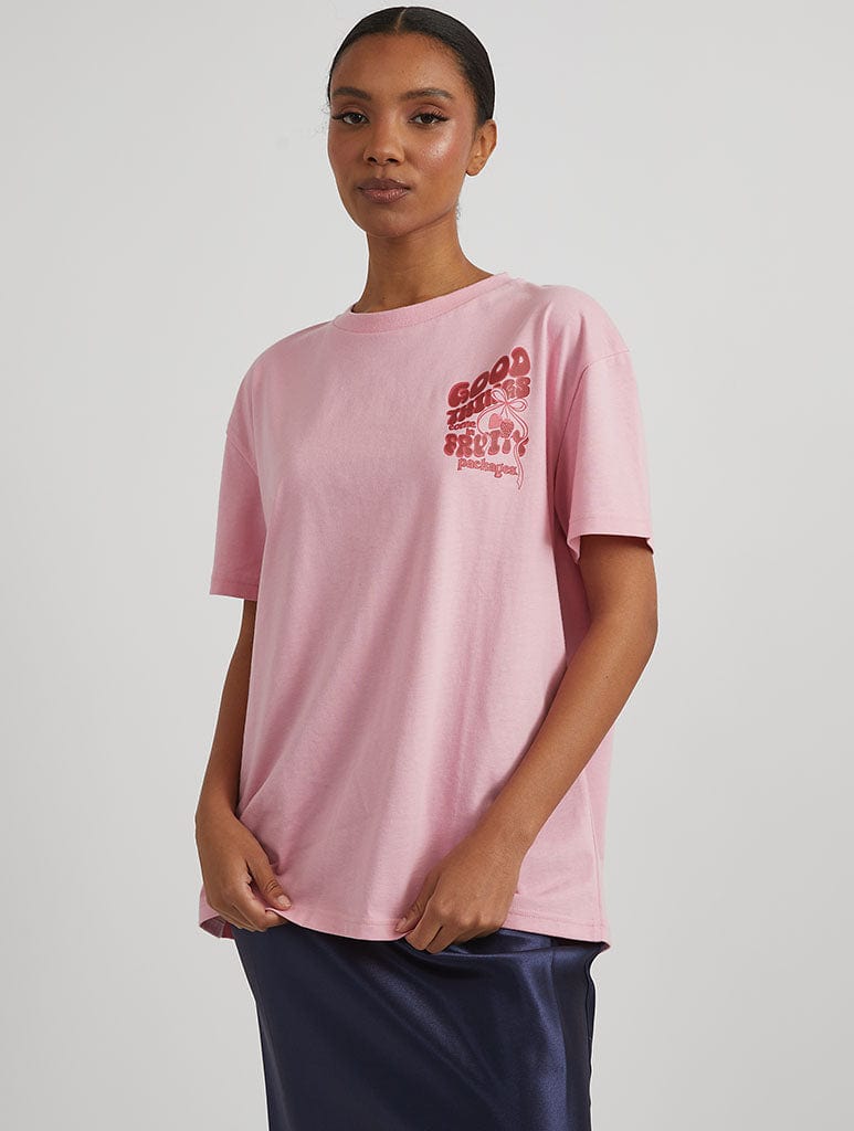 Good Things T-Shirt in Pink Tops & T-Shirts Skinnydip London