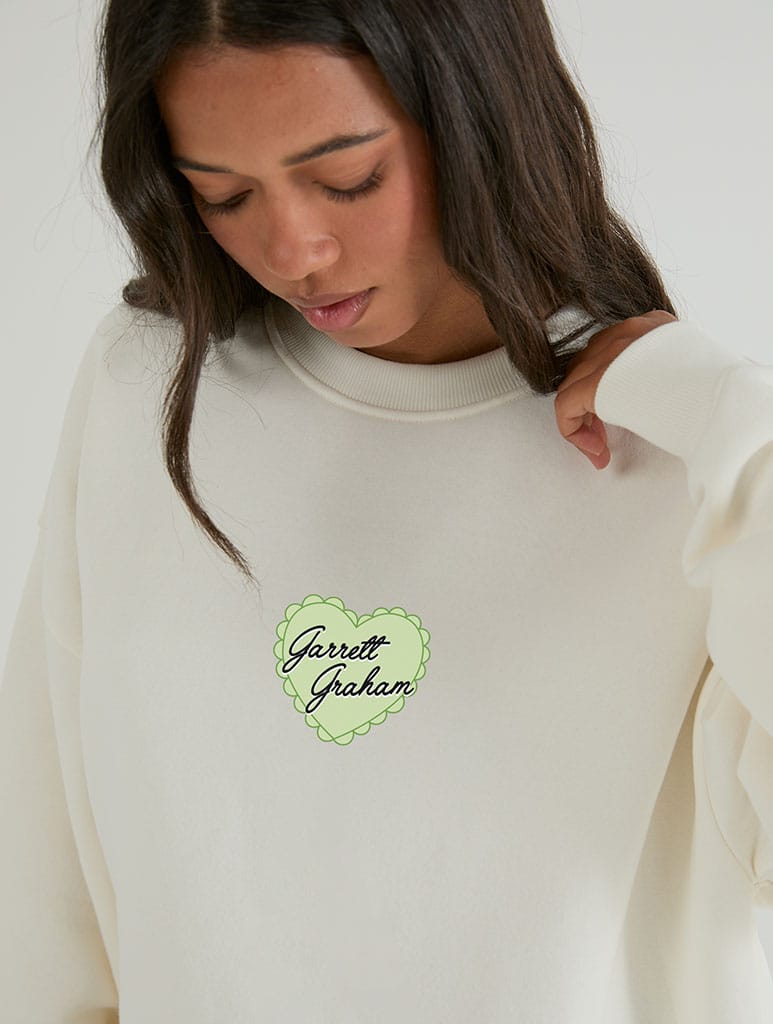 Graham 44 Sweatshirt In White Hoodies & Sweatshirts Skinnydip London