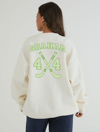 Graham 44 Sweatshirt In White Hoodies & Sweatshirts Skinnydip London