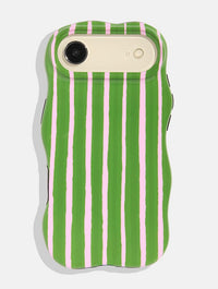 Green and Pink Stripe Ultra Protective iPhone Case Phone Cases Skinnydip London