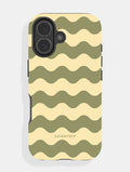 Green and Yellow Wavey Lines Ultra Protective iPhone Case Phone Cases Skinnydip London