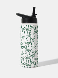 Green Bows 18oz Stainless Steel Water Bottle Water Bottles Skinnydip London