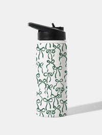 Green Bows 18oz Stainless Steel Water Bottle Water Bottles Skinnydip London