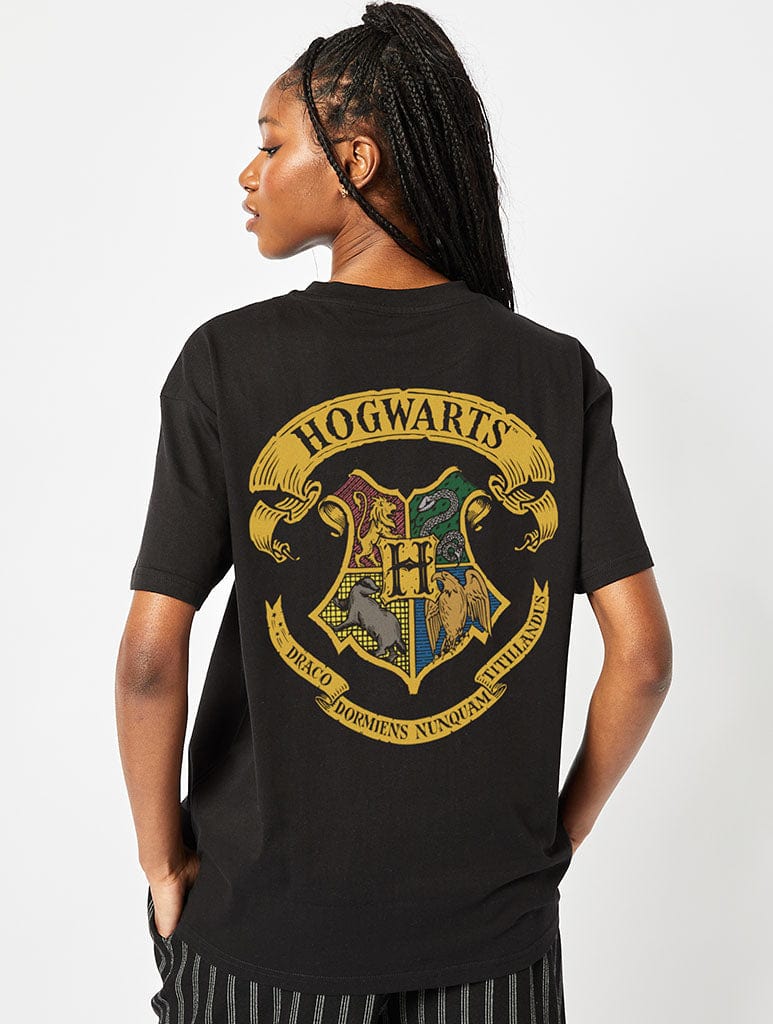 Harry Potter Hogwarts Houses T-Shirt In Black Tops & T-Shirts Skinnydip London