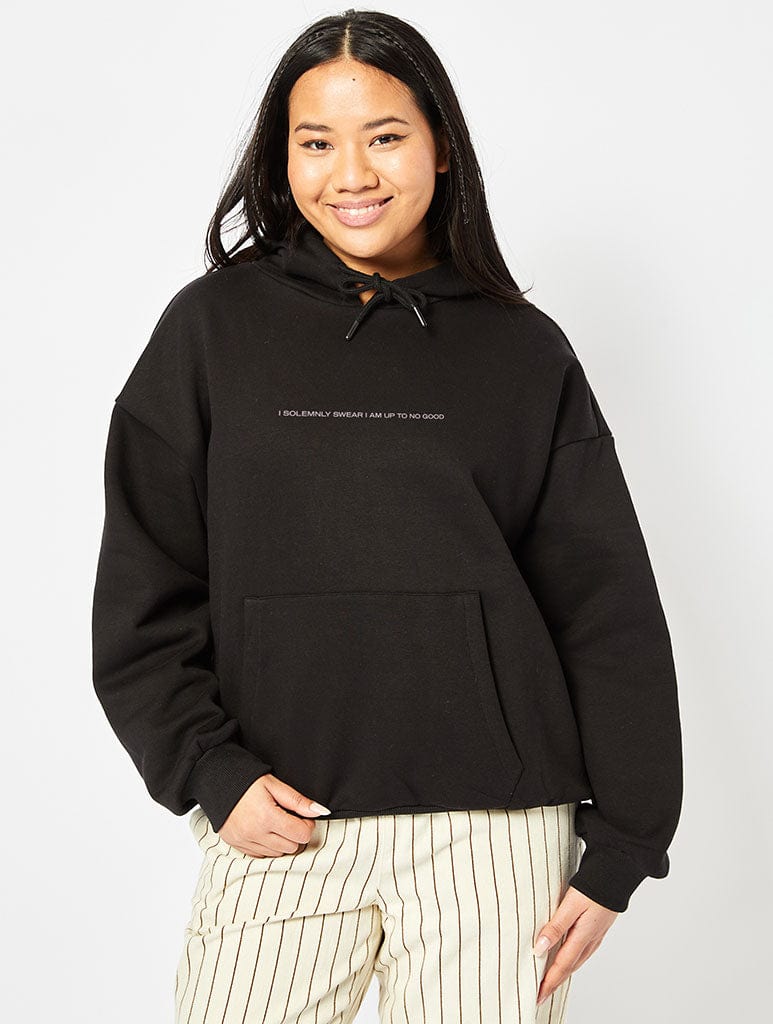 Harry Potter Mischief Managed Hoodie In Black Hoodies & Sweatshirts Skinnydip London