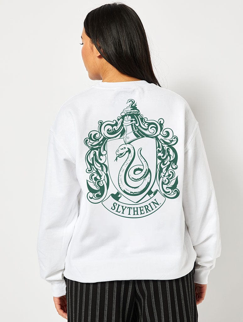 Harry Potter Slytherin Sweatshirt In White Shop Hogwarts House