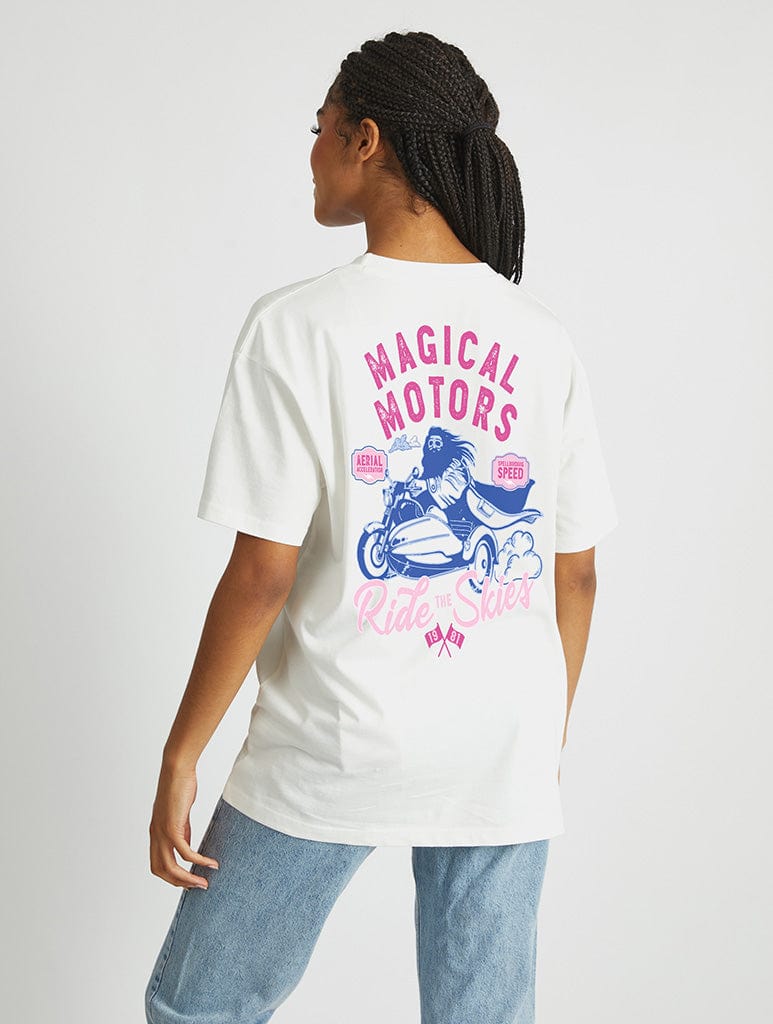 Harry Potter x Skinnydip Hagrid Motors T-Shirt In White Tops & T-Shirts Skinnydip London
