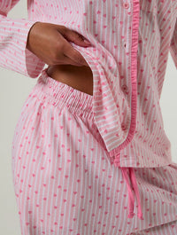 Heart Ditsy Frilly Pyjama Set with Scrunchie Lingerie & Nightwear Skinnydip London