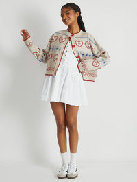 Heart Stitch Knitted Cardigan Jumpers & Cardigans Skinnydip London
