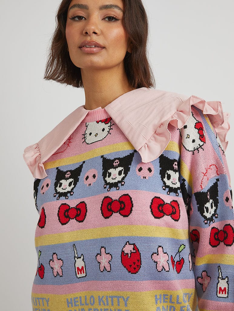 Hello Kitty x Skinnydip Stripe Knitted Jumper Jumpers & Cardigans Skinnydip London