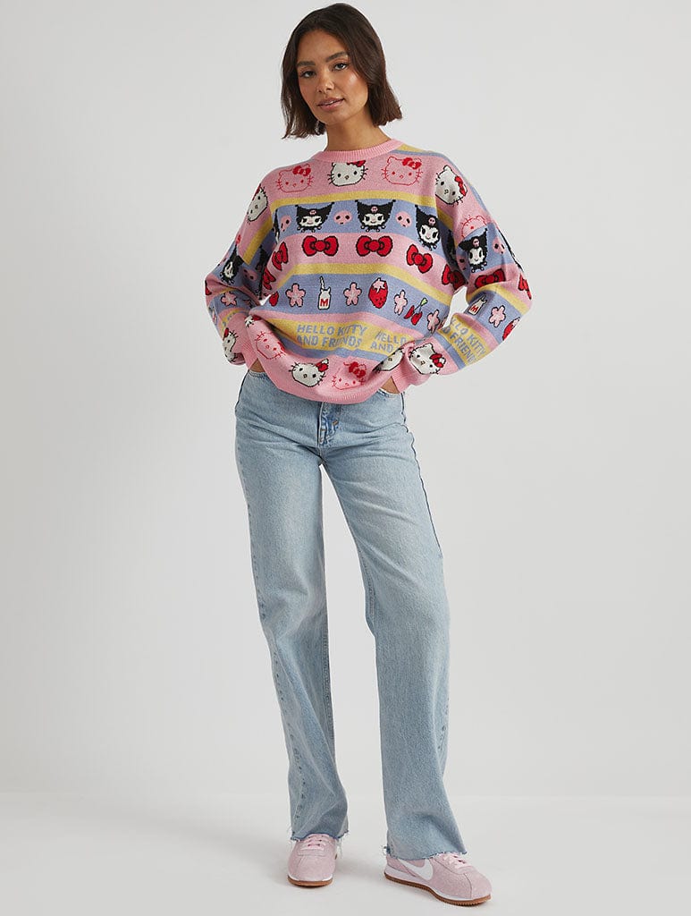 Hello Kitty x Skinnydip Stripe Knitted Jumper Jumpers & Cardigans Skinnydip London