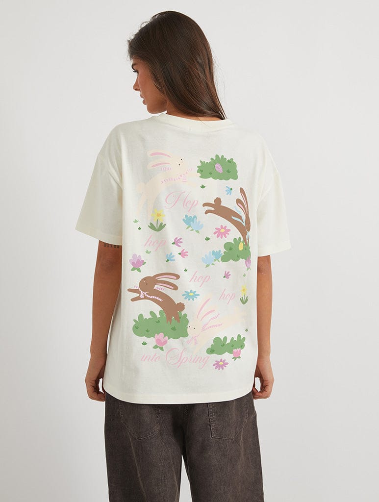 Hop Into Spring T-Shirt In White Tops & T-Shirts Skinnydip London