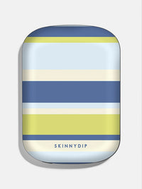 Horizontal Stripes Blue Green Beige Portable Magsafe Charger Portable Chargers Skinnydip London