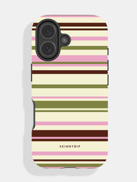 Horizontal Stripes Pink Green Brown Ultra Protective iPhone Case Phone Cases Skinnydip London