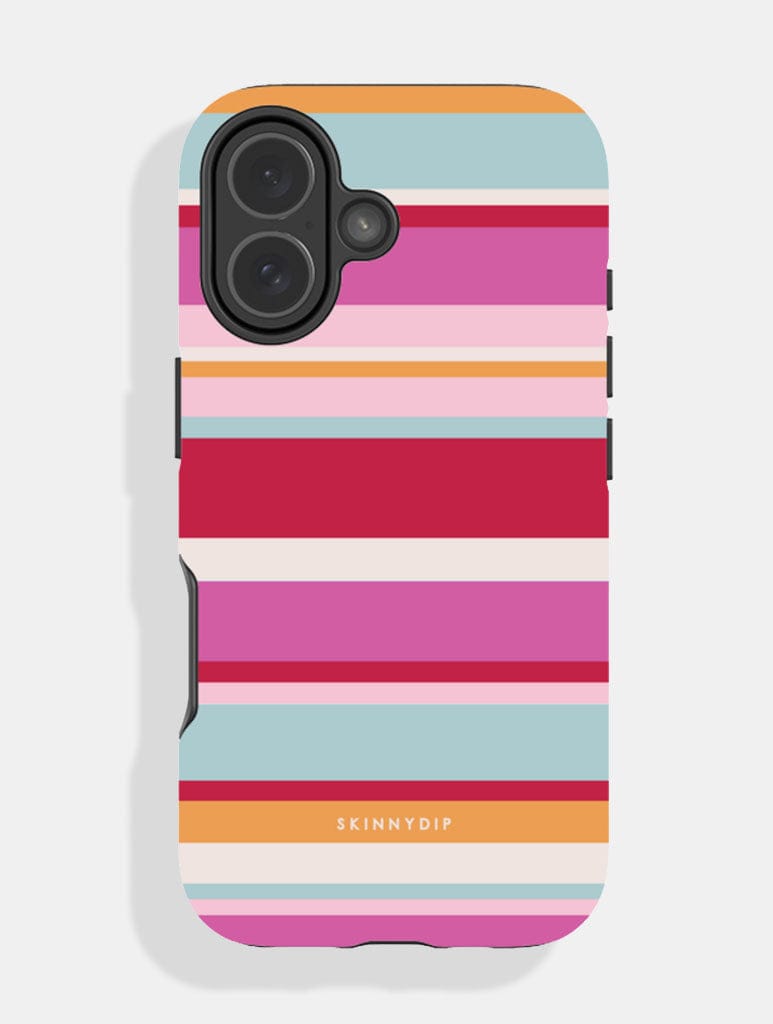 Horizontal Stripes Pink Red Orange Blue Ultra Protective iPhone Case Phone Cases Skinnydip London