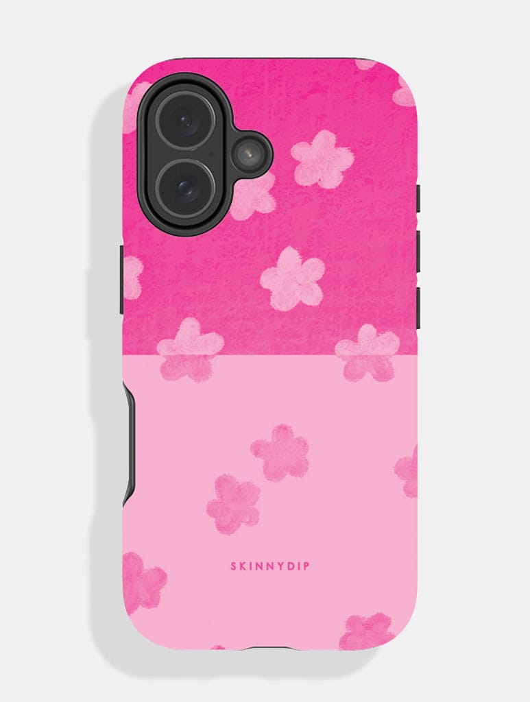 Hot Pink and Pink Two-Tone Flower Ultra Protective iPhone Case Phone Cases Skinnydip London