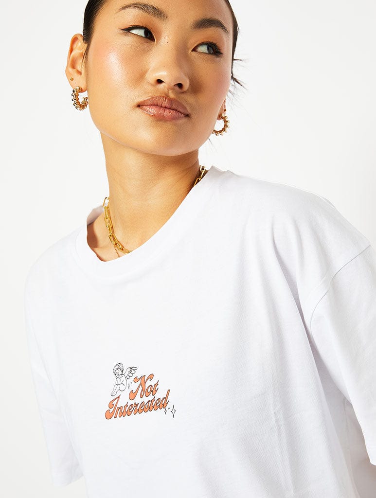 I Dont Fancy You White Oversized T-Shirt in White Tops & T-Shirts Skinnydip London