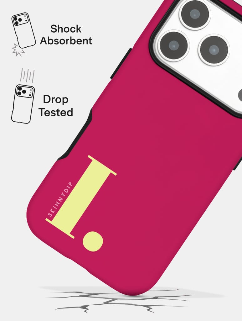 'I' Initial Burgundy Ultra Protective iPhone Case Phone Cases Skinnydip London