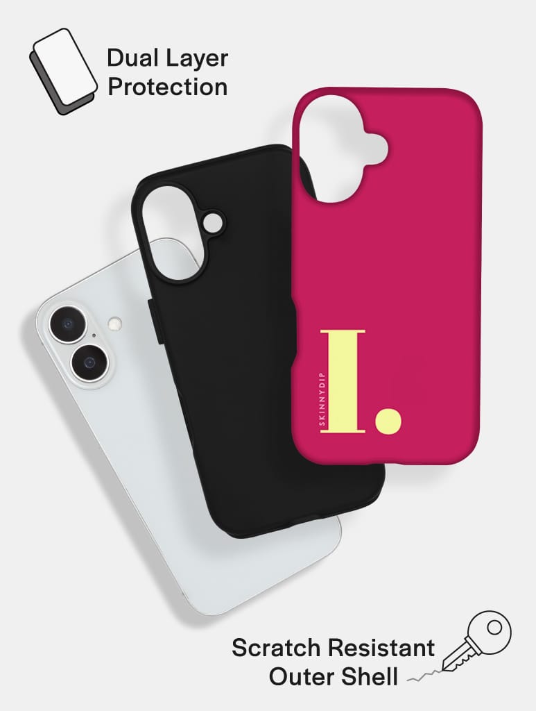 'I' Initial Burgundy Ultra Protective iPhone Case Phone Cases Skinnydip London