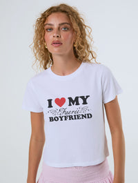 I Love My Faerie BF Baby T-Shirt In White Tops & T-Shirts Skinnydip London