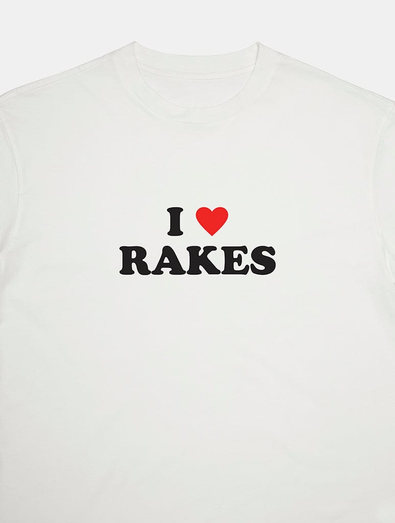 I Love Rakes Baby T-Shirt In White Tops & T-Shirts Skinnydip London