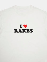 I Love Rakes Baby T-Shirt In White Tops & T-Shirts Skinnydip London