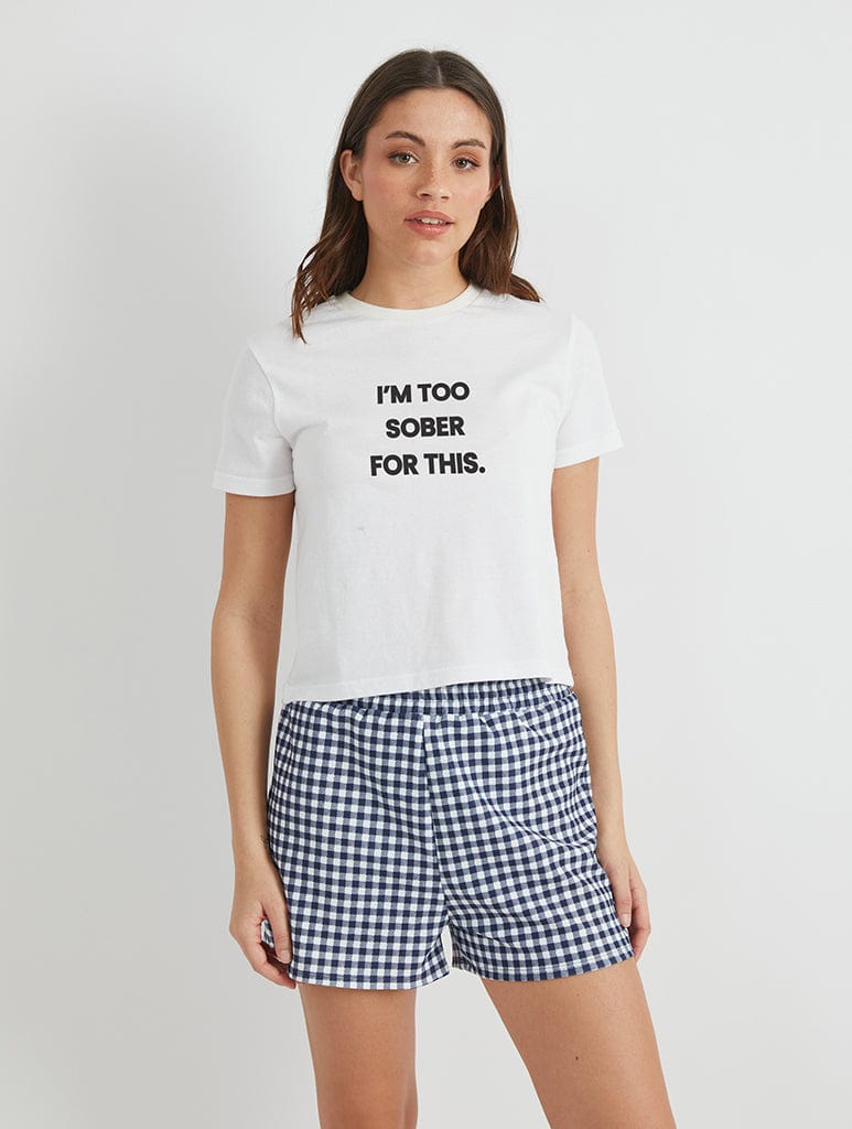 I'm Too Sober For This Baby T-Shirt in White Tops & T-Shirts Skinnydip London