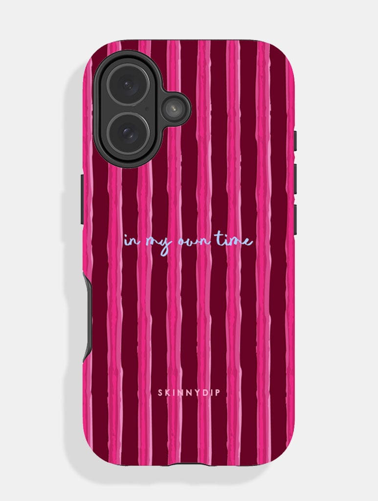 In My Own Time Stripey Quote Ultra Protective iPhone Case Phone Cases Skinnydip London