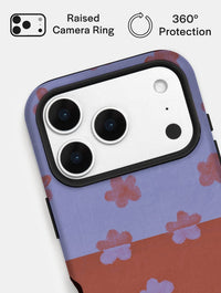Indigo and Terracotta Two-Tone Flower Ultra Protective iPhone Case Phone Cases Skinnydip London
