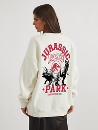 Jurassic Park x Skinnydip Sweatshirt In White Hoodies & Sweatshirts Skinnydip London