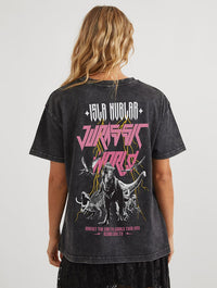 Jurassic World x Skinnydip Band T-Shirt In Acid Wash Tops & T-Shirts Skinnydip London