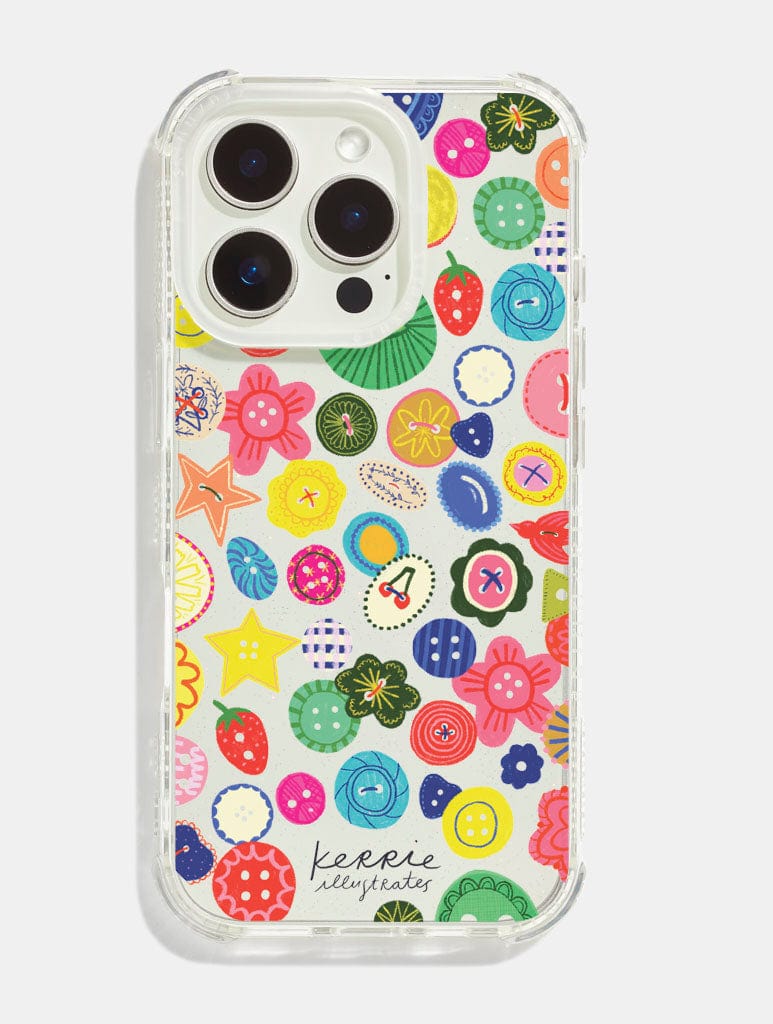 Kerrie Illustrates x Skinnydip Buttons Shock iPhone Case Phone Cases Skinnydip London
