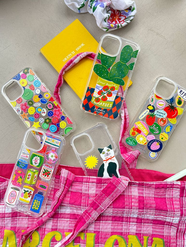 Kerrie Illustrates x Skinnydip Fruit Stickers Shock iPhone Case Phone Cases Skinnydip London