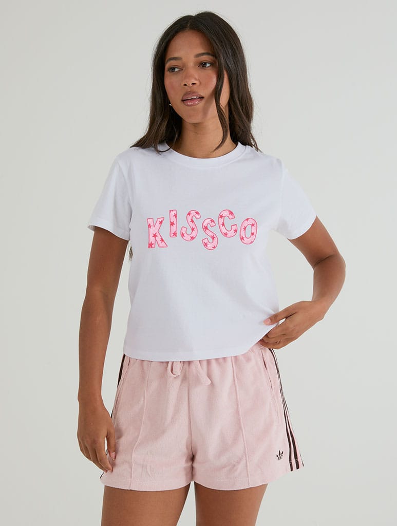 Kissco Stars Baby T-Shirt In White Tops & T-Shirts Skinnydip London