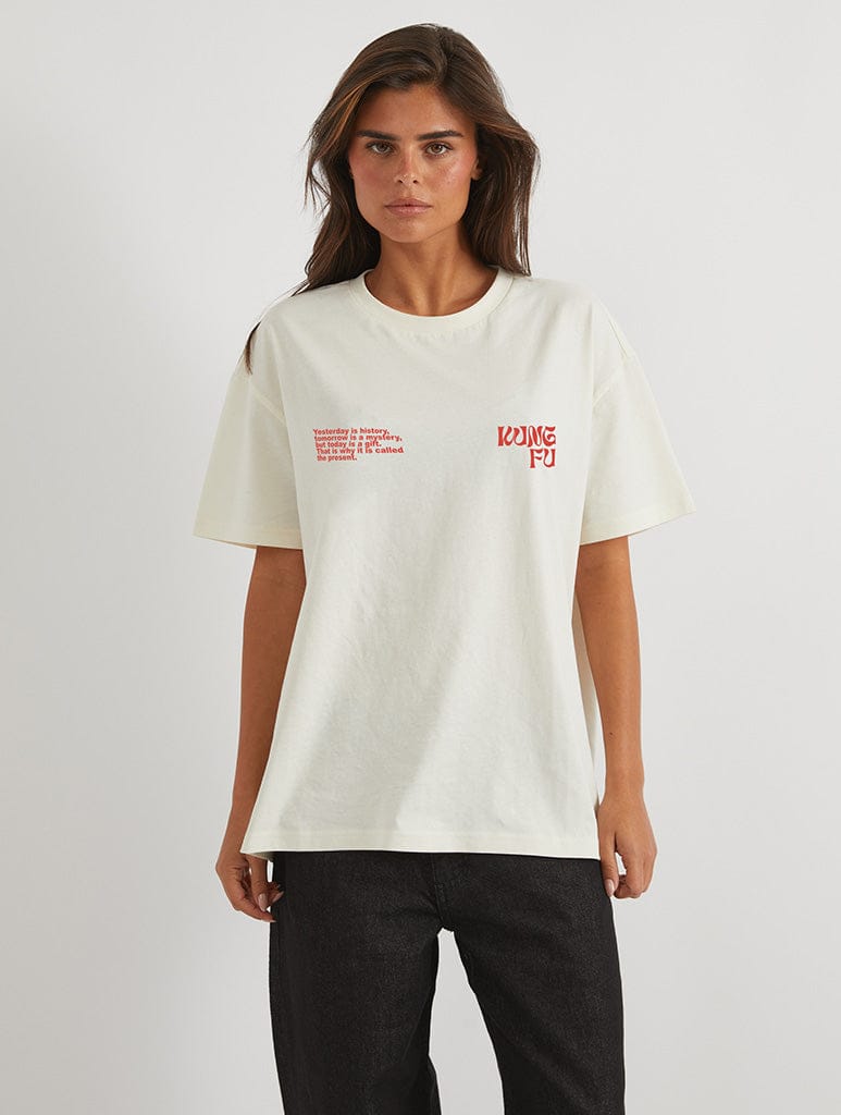 Kung Fu Panda x Skinnydip Noodle T-Shirt In White Tops & T-Shirts Skinnydip London