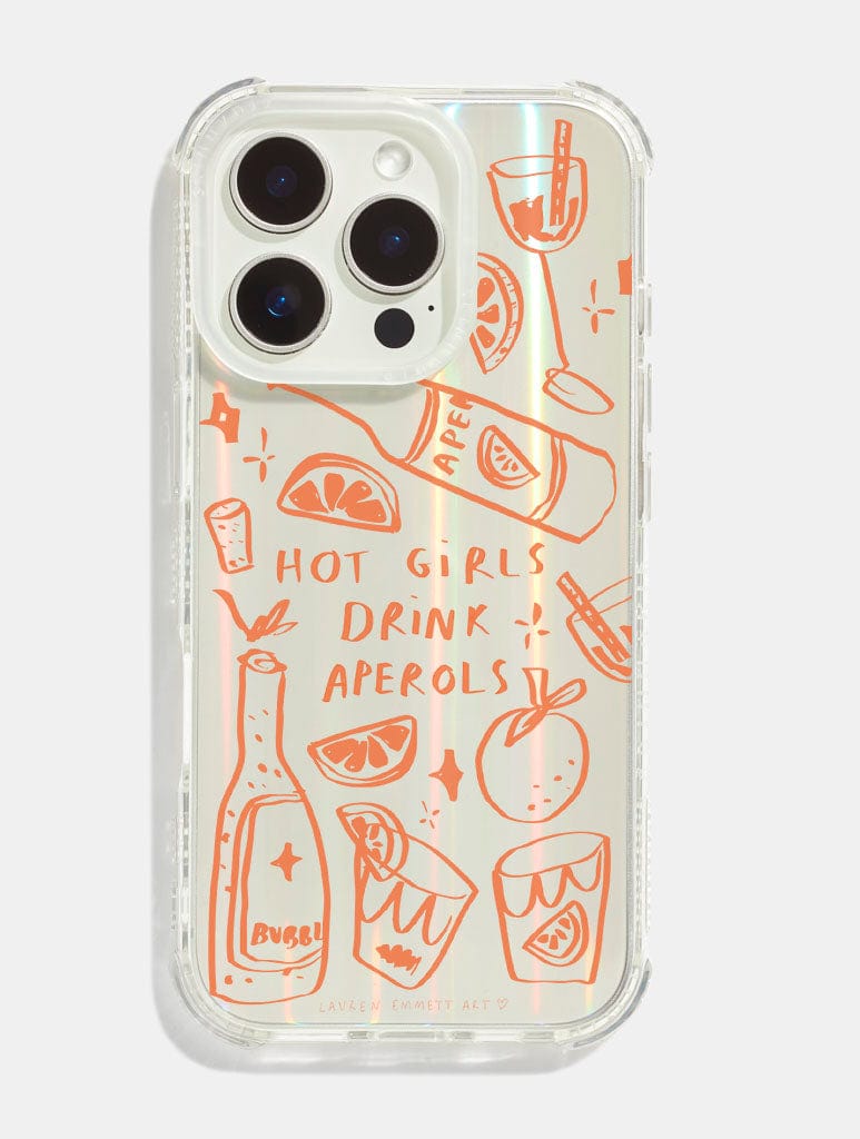 Lauren Emmett x Skinnydip Hot Girls Drink Aperols Shock iPhone Case Phone Cases Skinnydip London