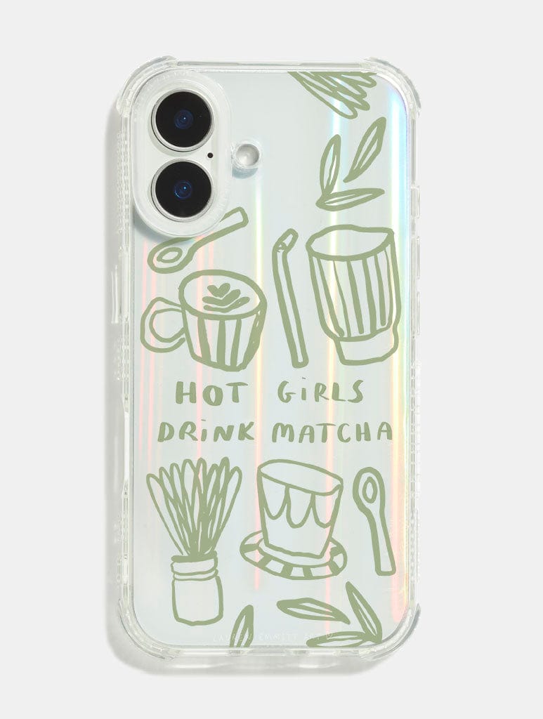 Lauren Emmett x Skinnydip Hot Girls Drink Matcha Shock iPhone Case Phone Cases Skinnydip London