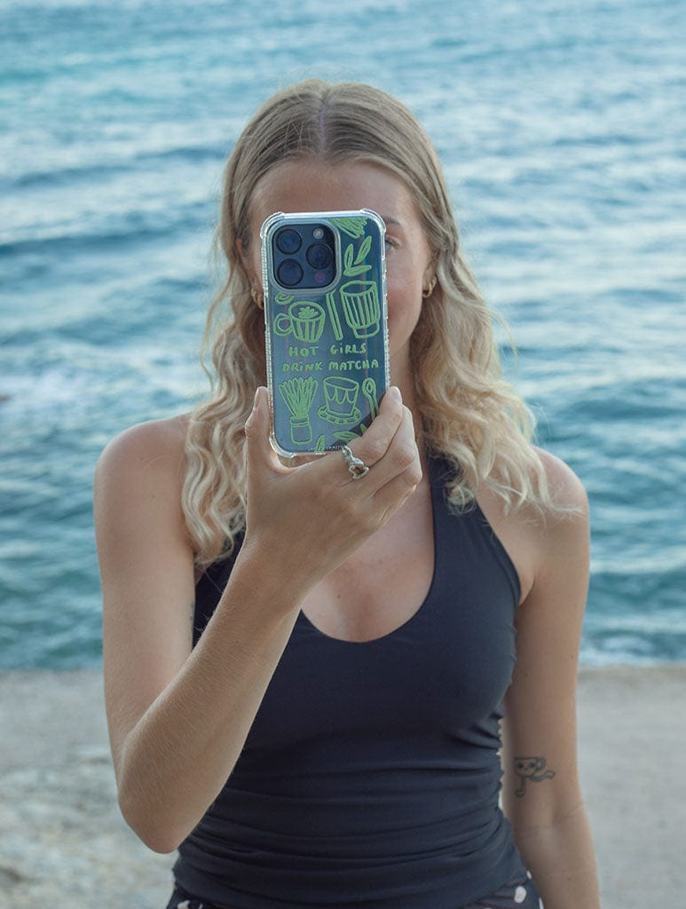 Lauren Emmett x Skinnydip Hot Girls Drink Matcha Shock iPhone Case Phone Cases Skinnydip London