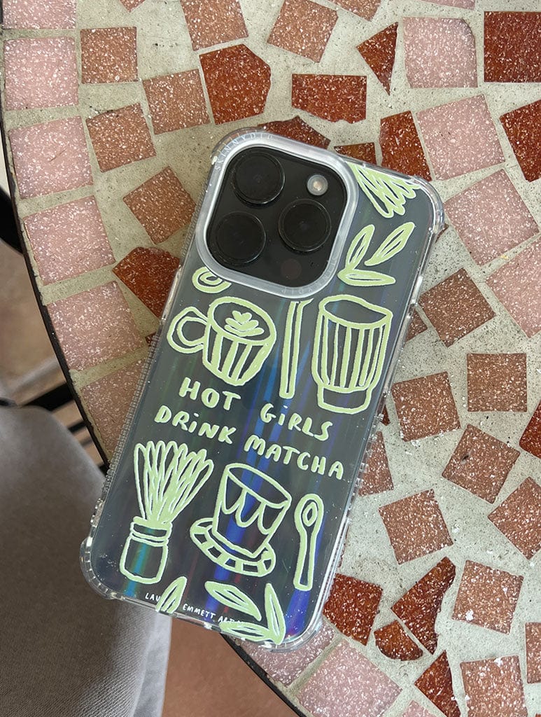 Lauren Emmett x Skinnydip Hot Girls Drink Matcha Shock iPhone Case Phone Cases Skinnydip London
