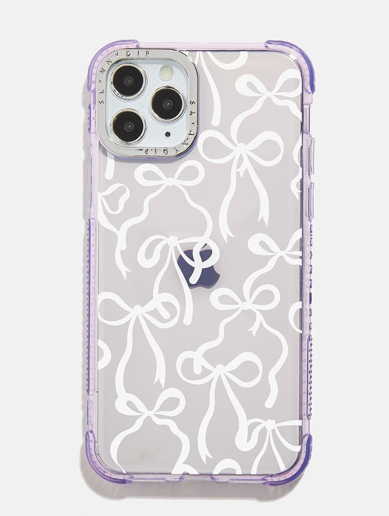 Lavender White Bows Shock iPhone Case Phone Cases Skinnydip London