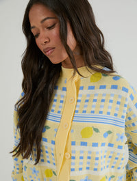 Lemon Yellow Stripe Knitted Cardigan Jumpers & Cardigans Skinnydip London