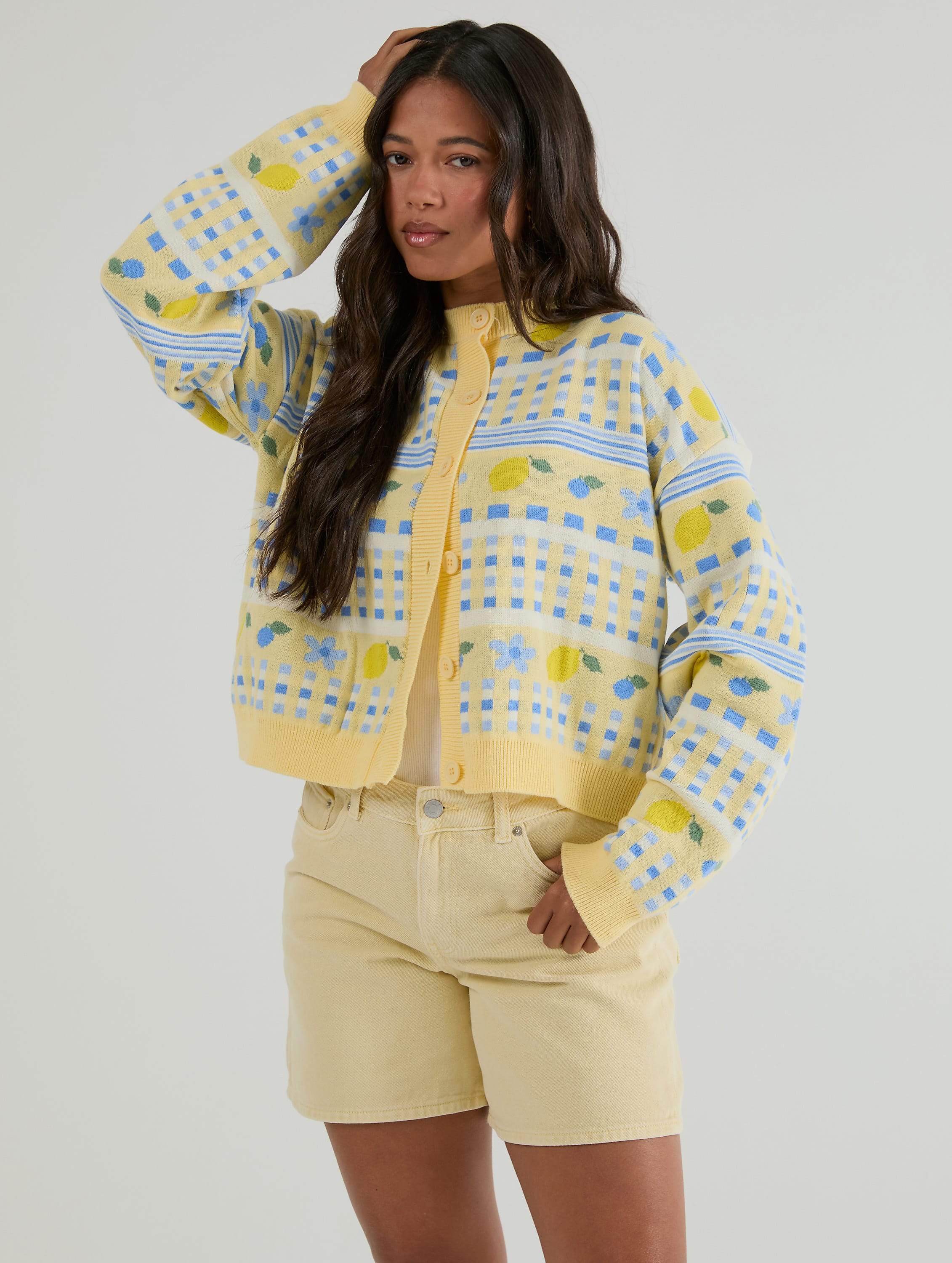 トップス 24ss LARDINI cardigan Lemon Yellow Stripe Knitted Cardigan | Skinnydip London