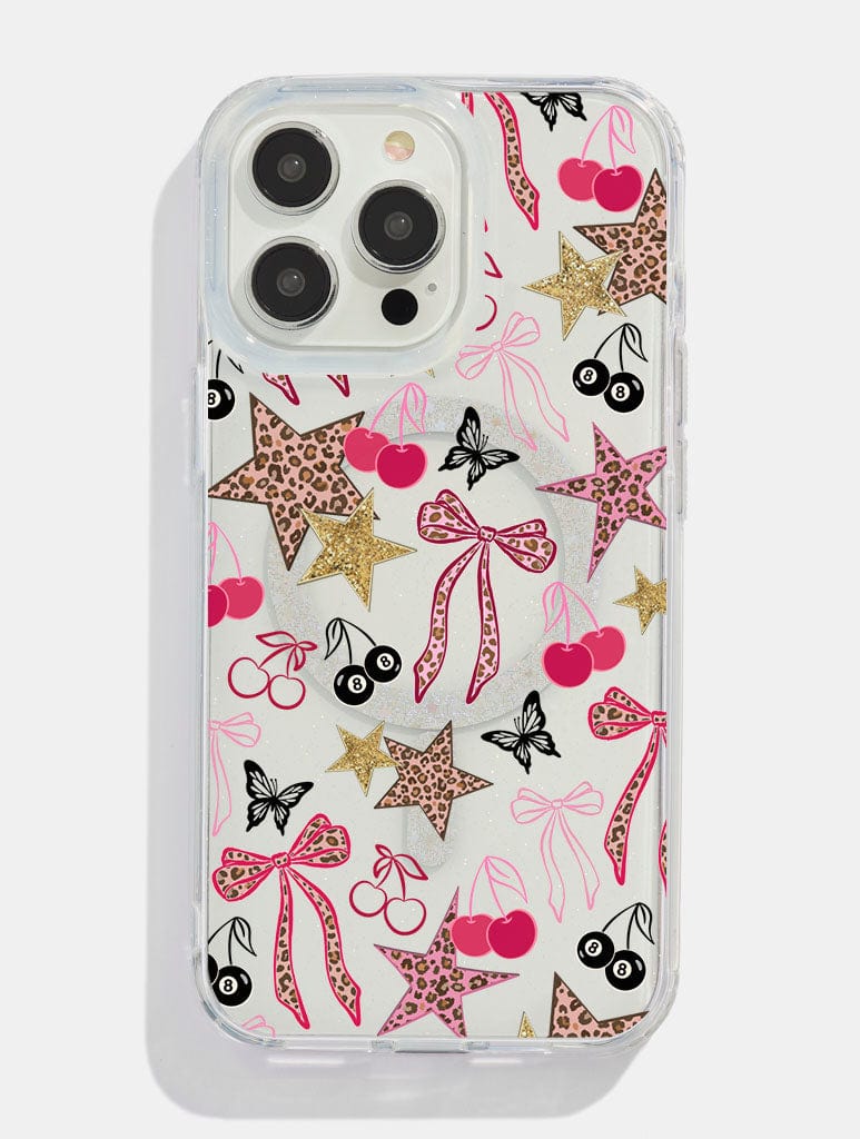 Leopard Cherry Scrapbook Glitter MagSafe iPhone Case Phone Cases Skinnydip London