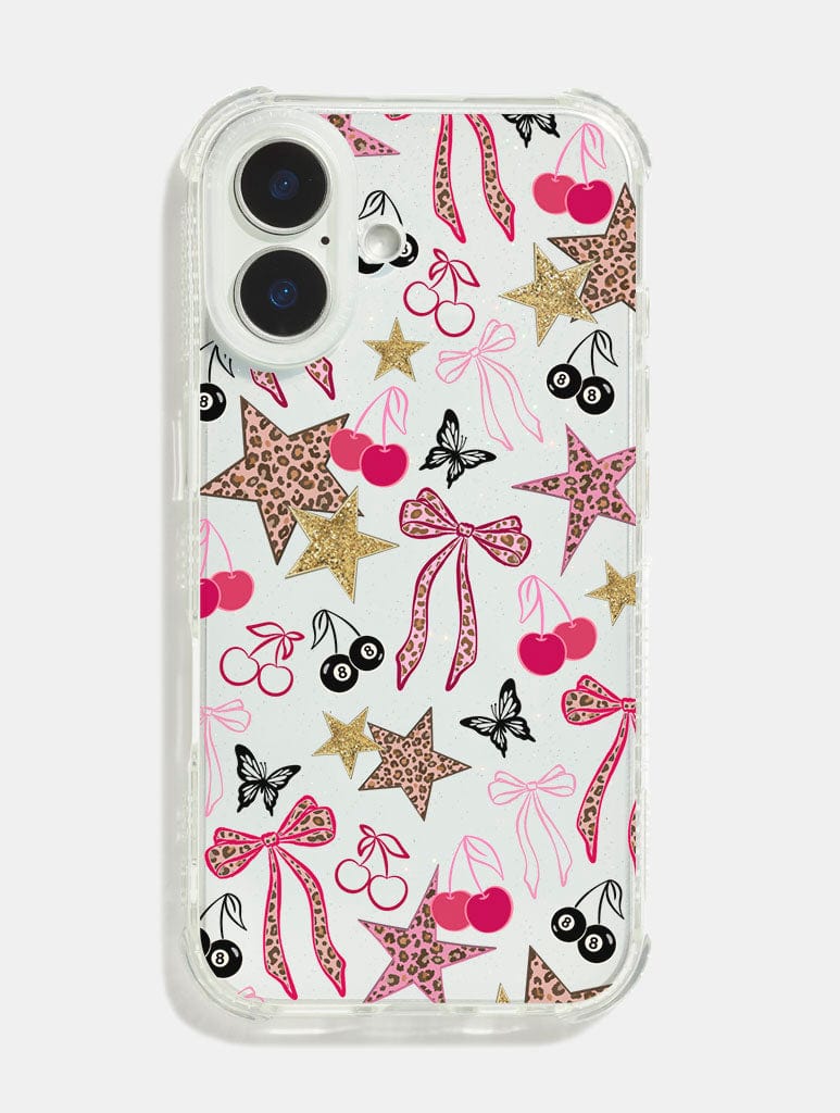 Leopard Cherry Scrapbook Shock iPhone Case | Leopard Print Phone Cases | Skinnydip London