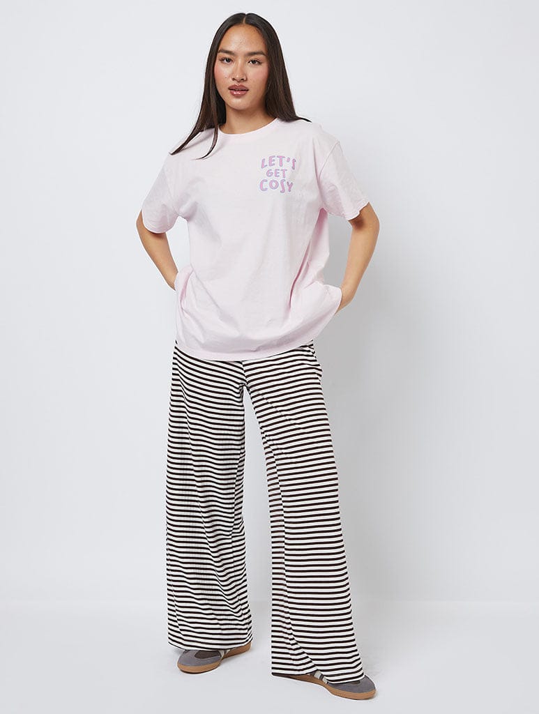 Lets Get Cozy Pink T-Shirt Tops & T-Shirts Skinnydip London