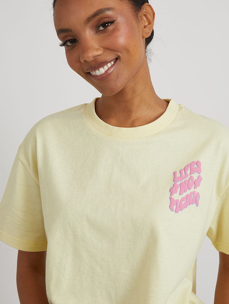 Life's No Picnic T-Shirt In Buttermilk Tops & T-Shirts Skinnydip London