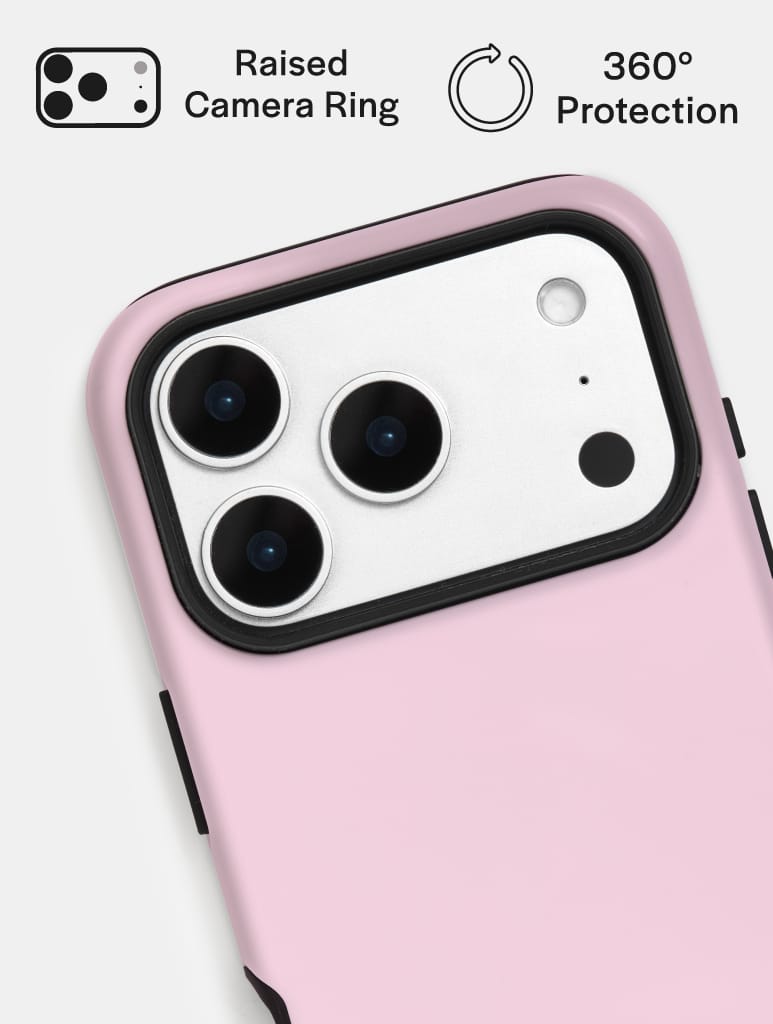 Light Pink with Red Solid Colour Ultra Protective iPhone Case Phone Cases Skinnydip London